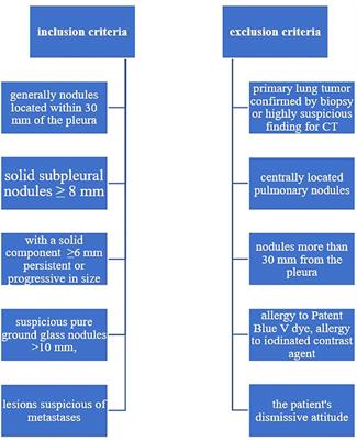 Subpleural pulmonary nodule marking with patent blue V dye prior to surgical resection